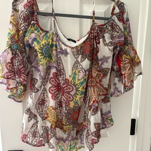 Romeo & Juliet Couture Multicolor Floral Blouse